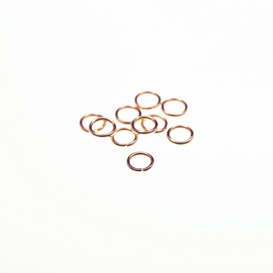 [50個]サージカルステンレス丸カン［線径0.8X5mm］［★ピンクゴールド］アクセサリーパーツ金アレ