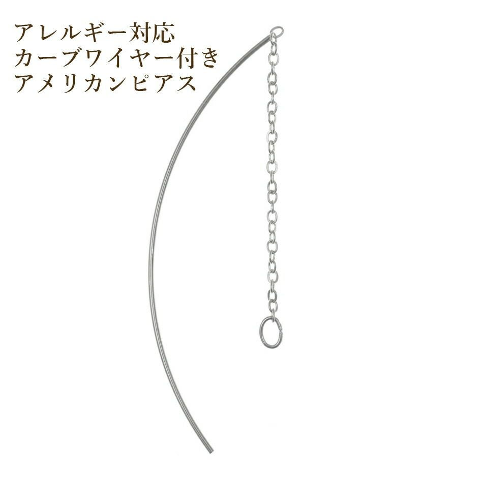 10個］ 【カーブワイヤー付き】 アメリカンピアス［ 銀 シルバー