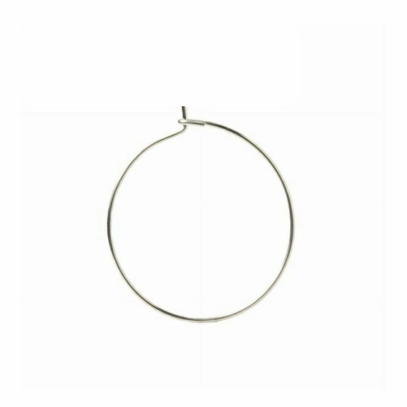 [10個]サージカルステンレスフープピアス20mm[銀シルバー]アクセサリーパーツ金具金アレ