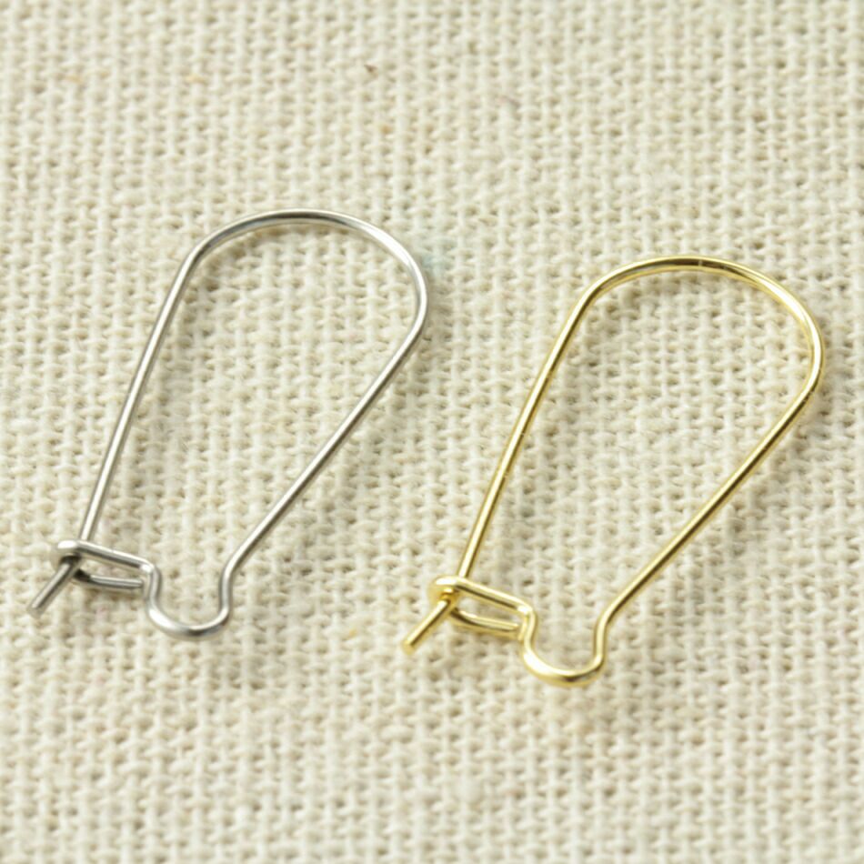 10個] サージカルステンレス キドニーフック 25mm［銀シルバー］ピアス