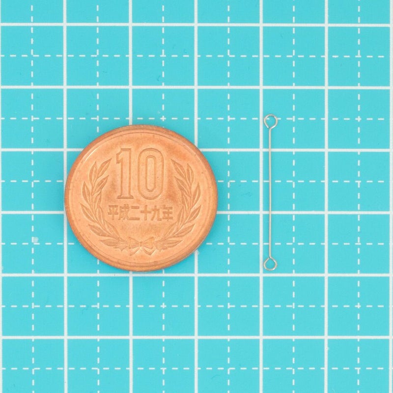 [30本]サージカルステンレス両カンピン極細(0.35X25mm)［銀シルバー］アクセサリーパーツ金アレ金具