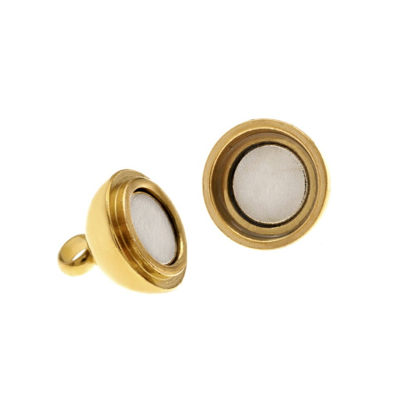マグネットクラスプ 8mm ゴールド サージカルステンレス パーツ 金属アレルギー対応