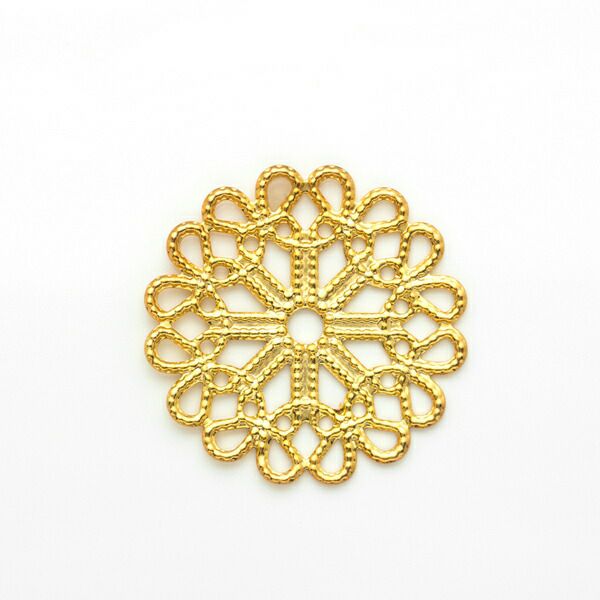 ［5枚］透かしパーツフラワー花大ゴールド金メタル金属アレルギー対応