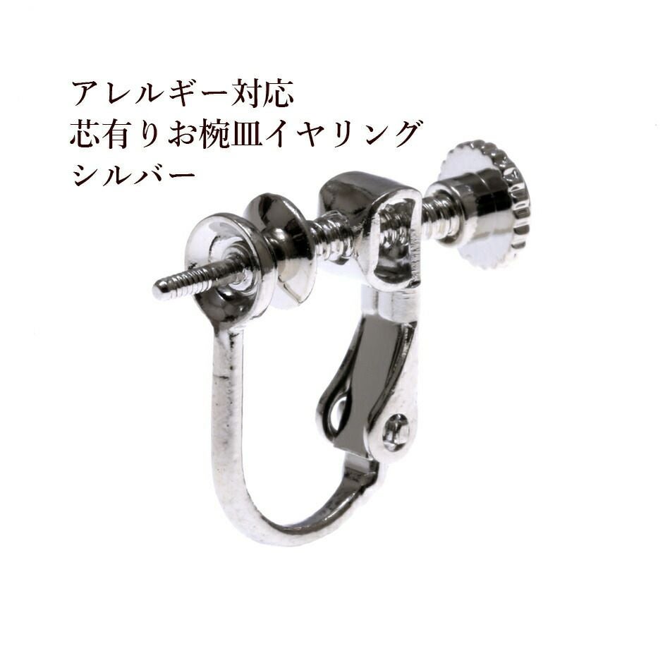 10個] 芯有り お椀皿 イヤリング [ 銀 シルバー ] E1-05 ネジバネ式