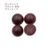 [10個]ウッドカボション半円ラウンド半球[ワインレッド赤]立体チャーム木製パーツ韓国素材