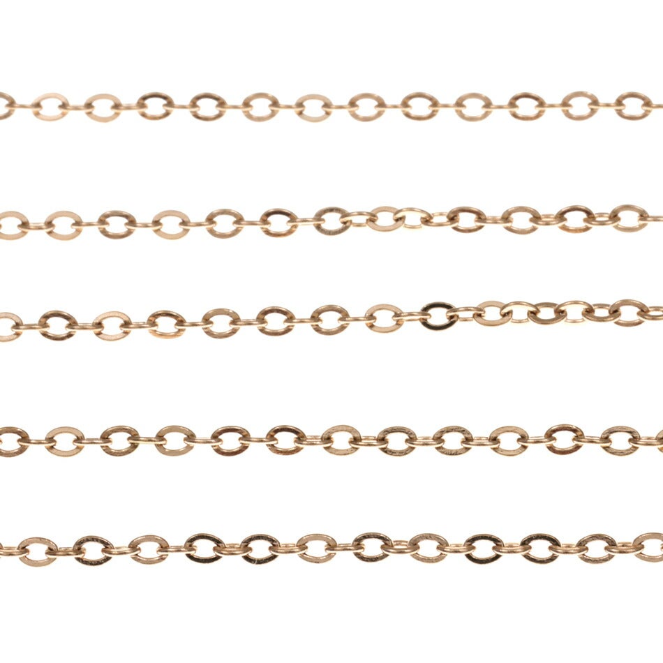 [1M×1本]サージカルステンレスアズキチェーン1.5mm［★ピンクゴールド］アクセサリーパーツ金アレ