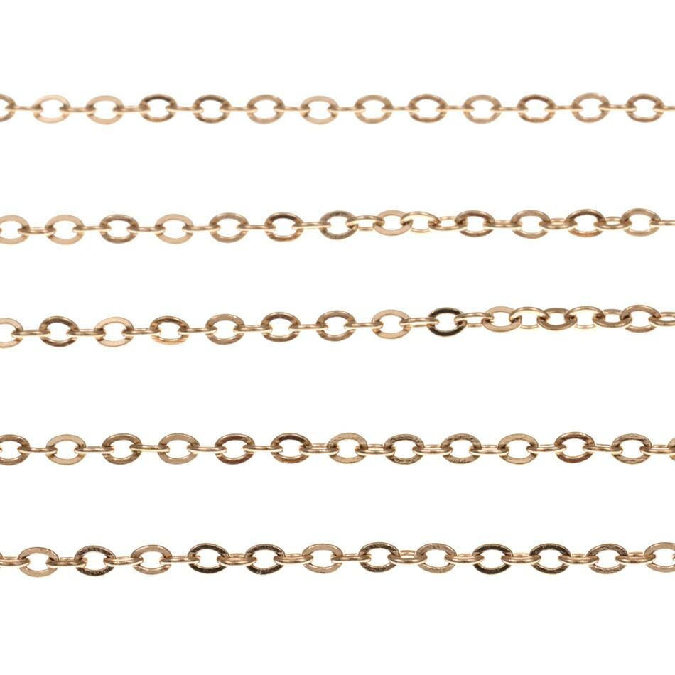 [5M×1本]サージカルステンレスアズキチェーン1.5mm［★ピンクゴールド］アクセサリーパーツ金アレ