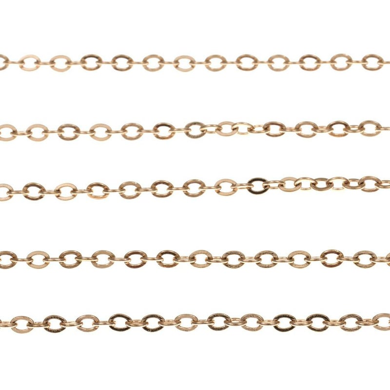 [5M×1本]サージカルステンレスアズキチェーン1.5mm［★ピンクゴールド］アクセサリーパーツ金アレ