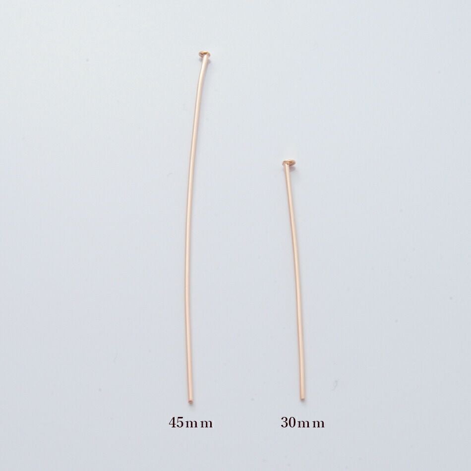 [30本]サージカルステンレスTピン細い(0.6X30mm)[★ピンクゴールド]パーツ金属アレルギー対応