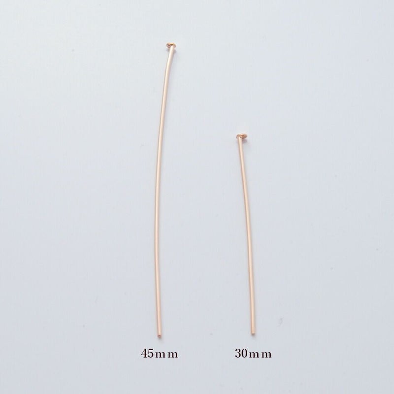 [30本]サージカルステンレスTピン細い(0.6X45mm)[★ピンクゴールド]パーツ金属アレルギー対応
