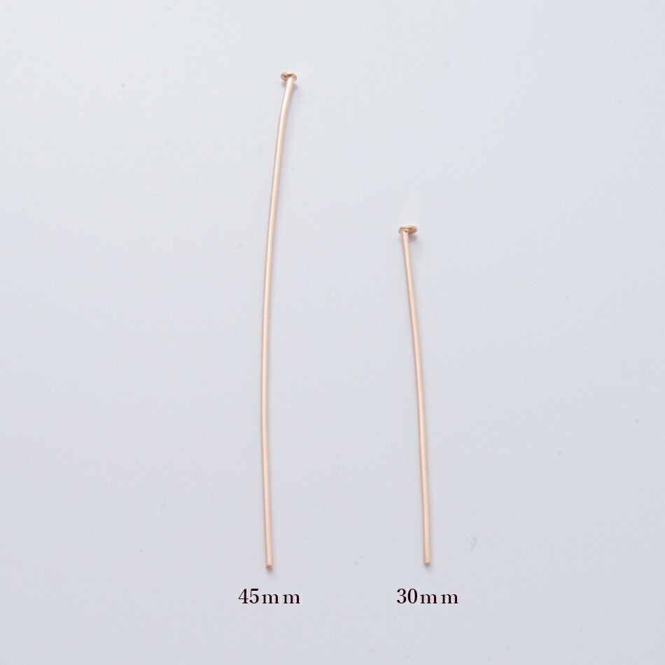 [100本]サージカルステンレスTピン細い(0.6X45mm)[★ピンクゴールド]パーツ金属アレルギー対応