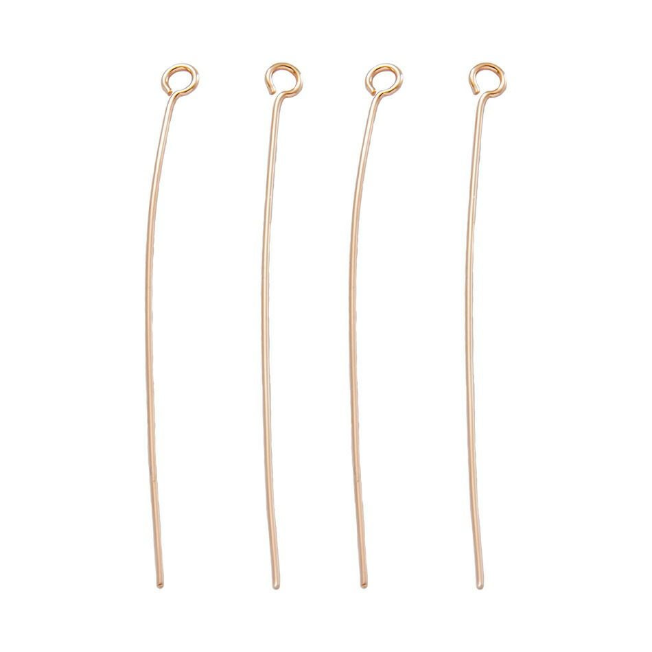 [30本]サージカルステンレス9ピン細い(0.6X45mm)[★ピンクゴールド]パーツ金属アレルギー対応