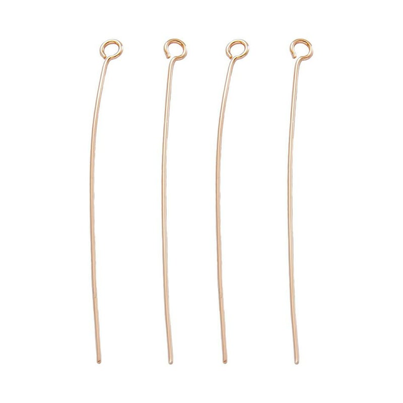 [50本]サージカルステンレス9ピン細い(0.6X45mm)[★ピンクゴールド]パーツ金属アレルギー対応