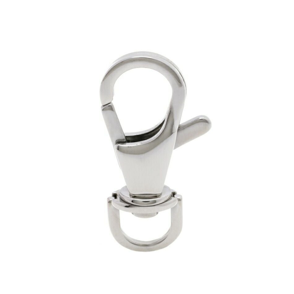 1個] ナスカン 35mm 【 回転カン付き 】 キーホルダー金具 B［ 銀