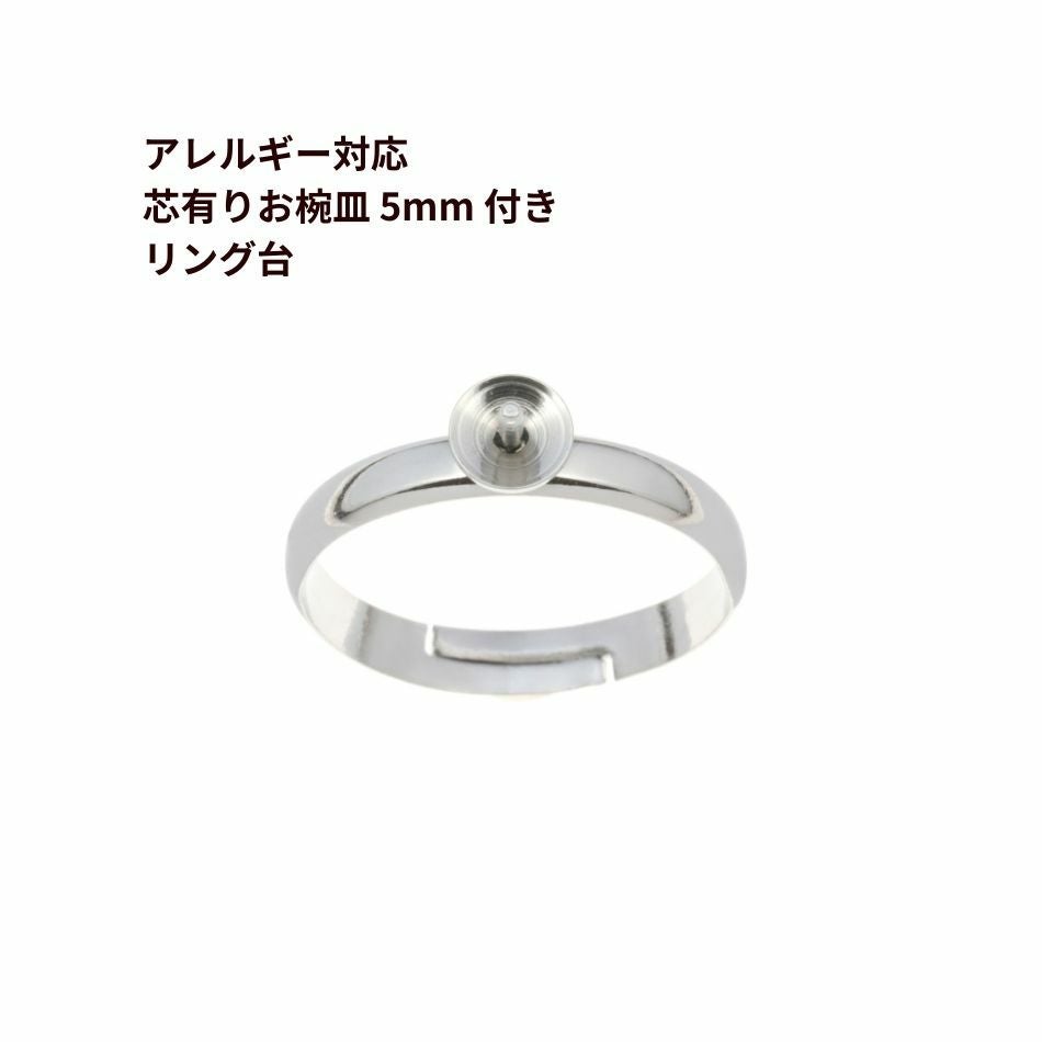5個］サージカルステンレス 芯有り お椀皿 【 5mm 】付き リング台