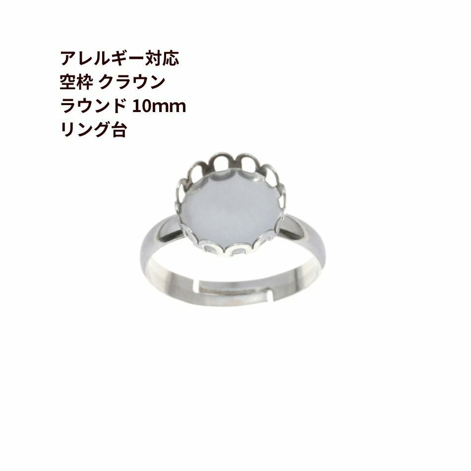 2個］サージカルステンレス 空枠 * ラウンド * クラウン 【 10mm