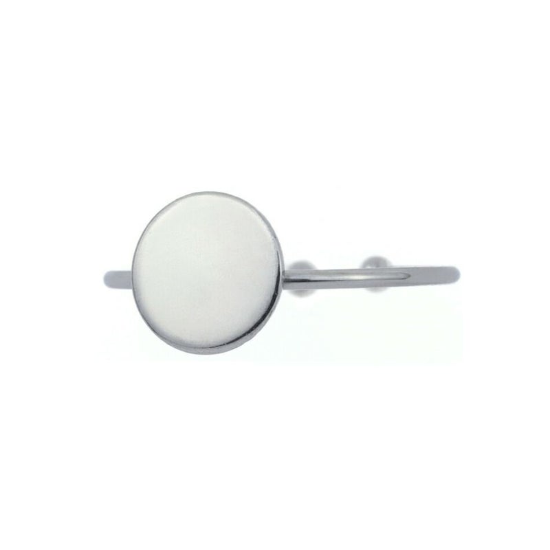 ［10個］サージカルステンレス丸皿8mm【リング台C】※約11号サイズ※［銀シルバー］指輪台座パーツ金属アレルギー対応