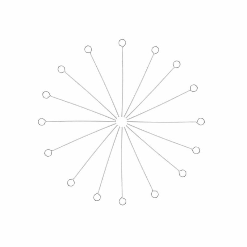 [30本]サージカルステンレス【極細9ピン】(線径0.35X35mm)［銀シルバー］アクセサリーパーツ金アレ金具