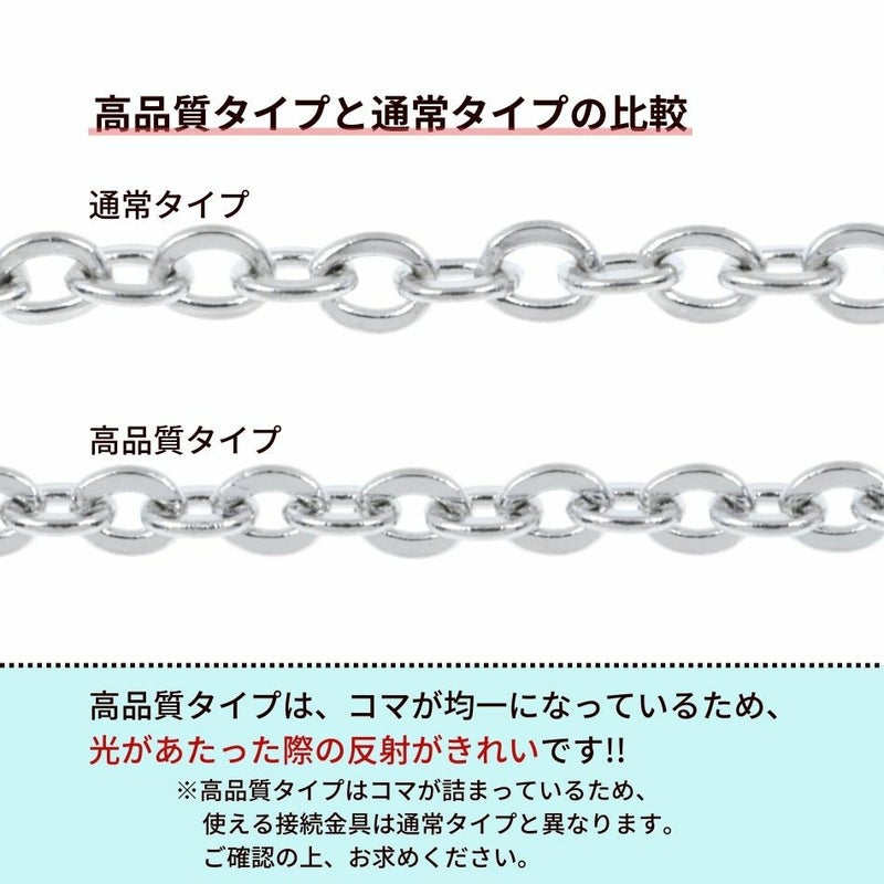 アズキチェーン 高品質 1.5mm シルバー サージカルステンレス パーツ 金属アレルギー対応
