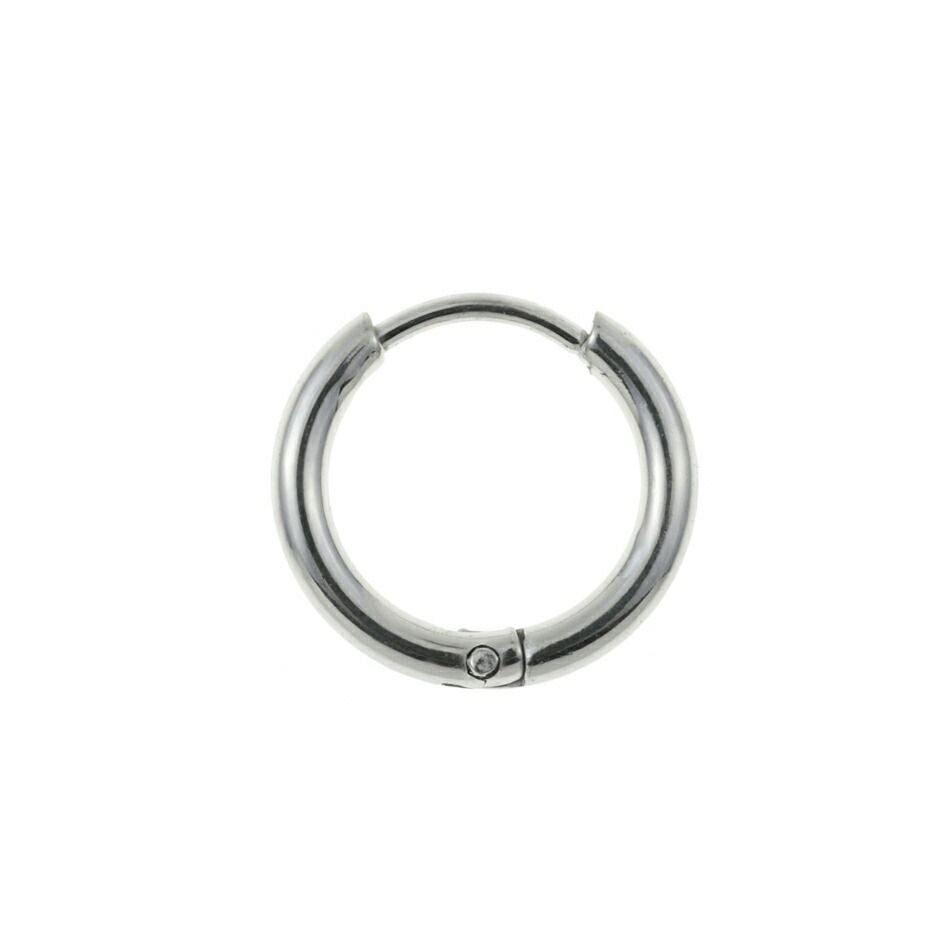 10個] 【 フープピアス 】 C * 11mm *［ 銀 シルバー ］ サージカル