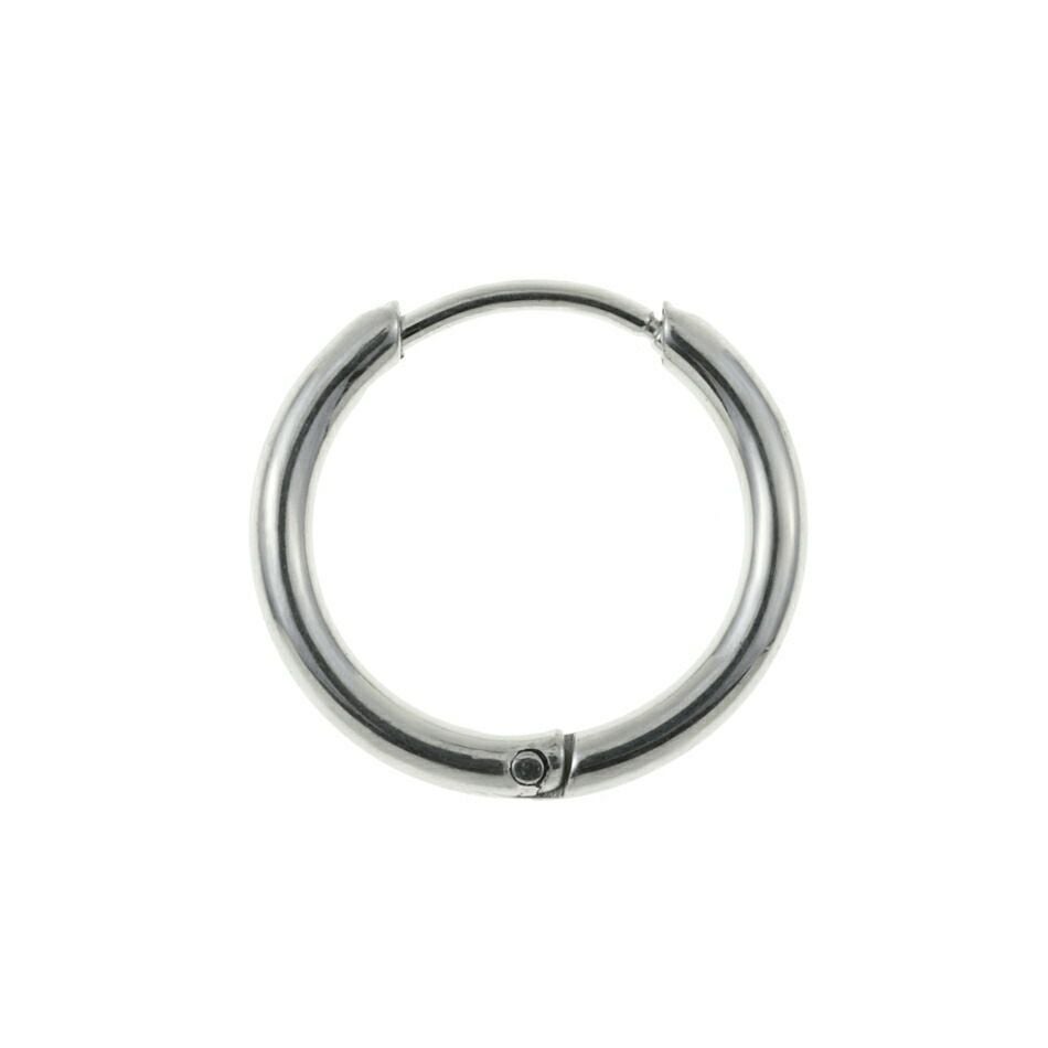 4個] 【 フープピアス 】 C * 13mm *［ 銀 シルバー ］ サージカル