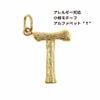 [1個]サージカルステンレス小枝モチーフアルファベットチャーム*T*[ゴールド金]パーツ素材金属アレルギー対応