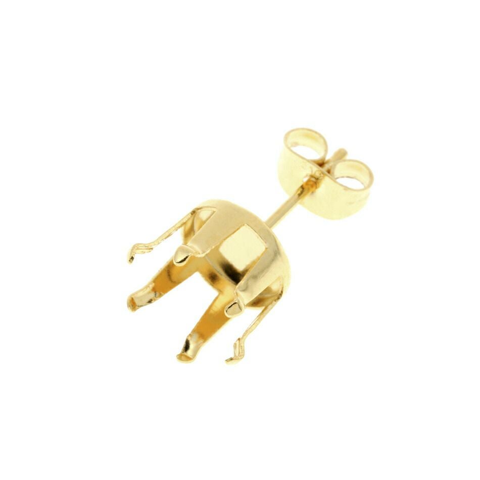 20個] 立て爪10mm ピアス ［ ゴールド 金 ］ サージカルステンレス