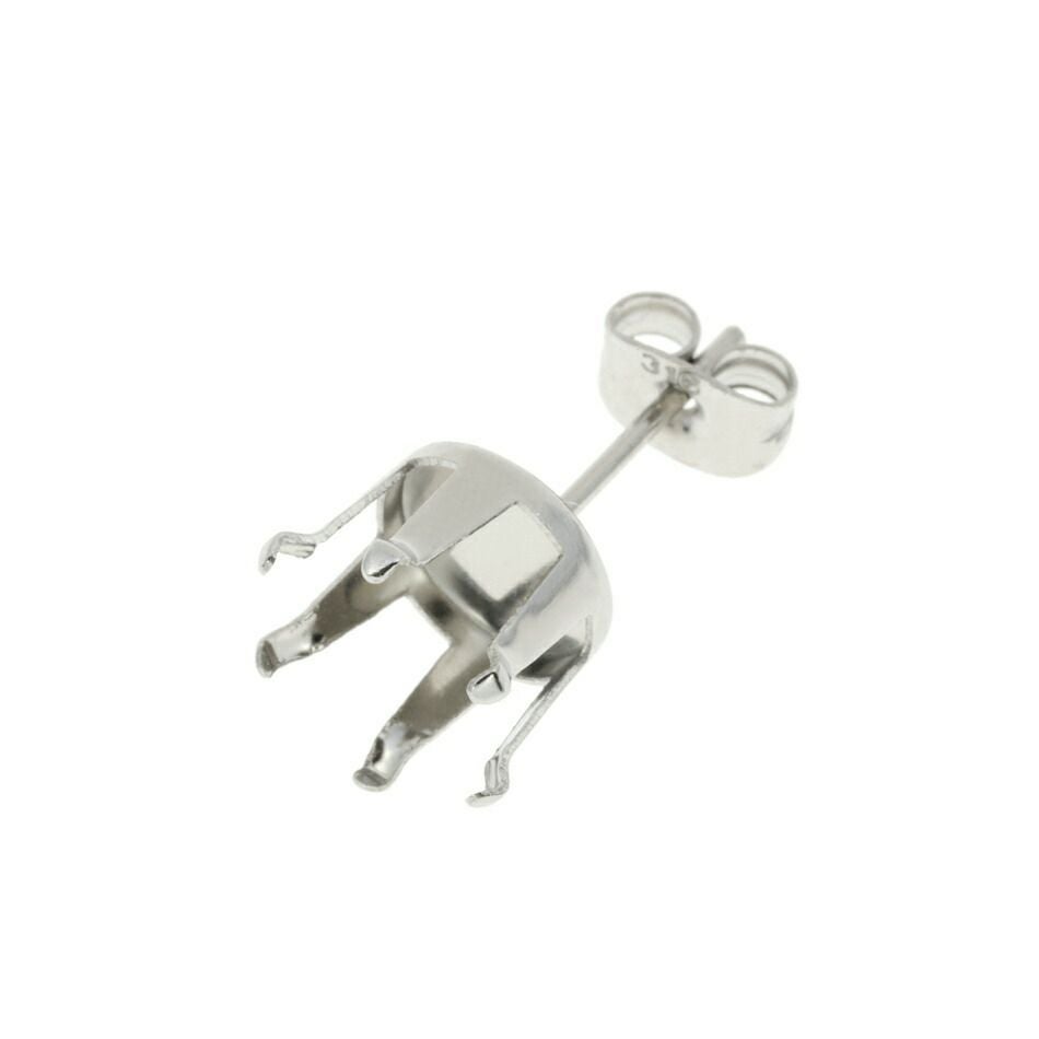 10個] 立て爪10mm ピアス ［ 銀 シルバー ］ サージカルステンレス