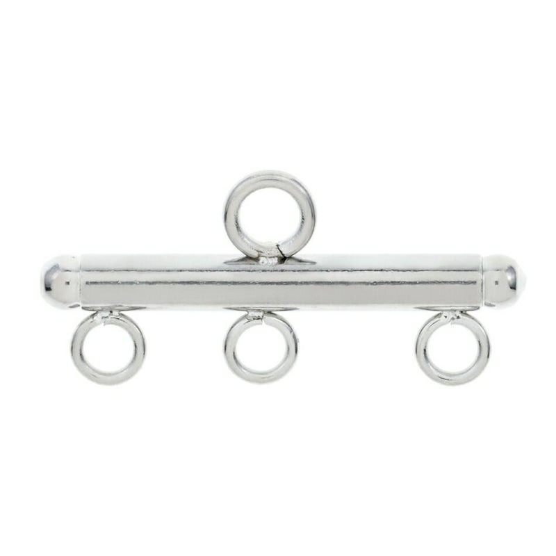[4個]サージカルステンレス連バー【3連】[銀シルバー]パーツ金属アレルギー対応