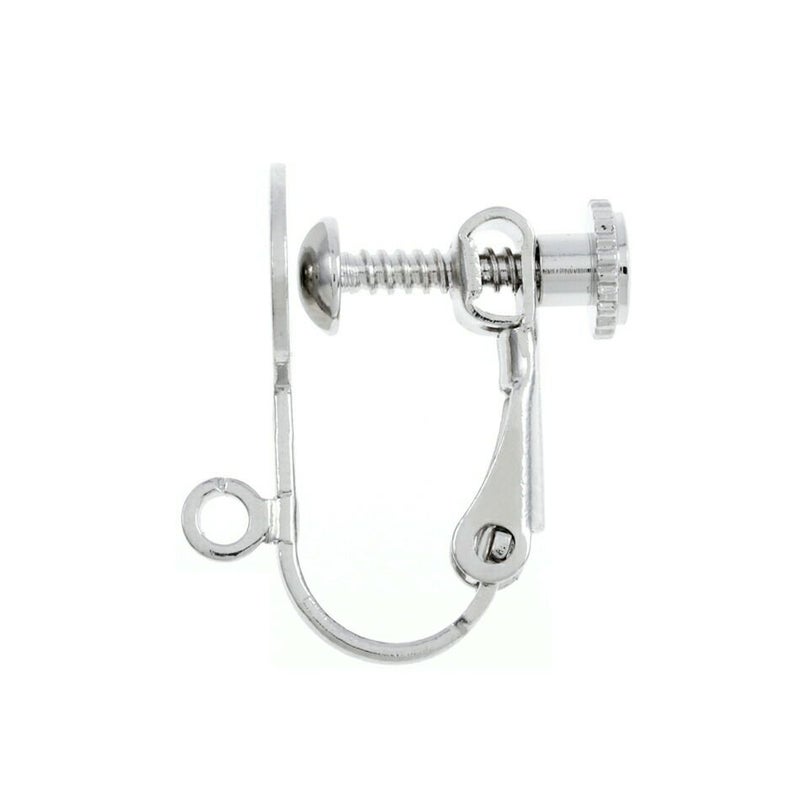 [10個]*カン付き*丸皿《8mm》イヤリングネジバネ式パーツ[銀シルバー]パーツ金属アレルギー対応