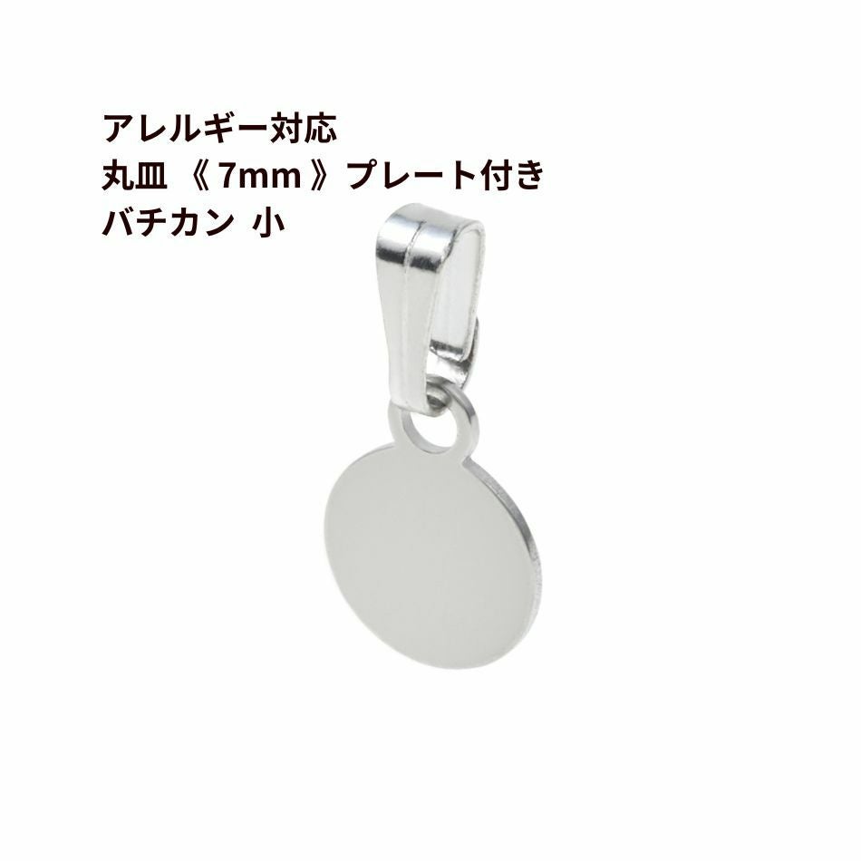 10個] 丸皿 《 7mm 》プレート付き バチカン * 小 * ［ 銀 シルバー