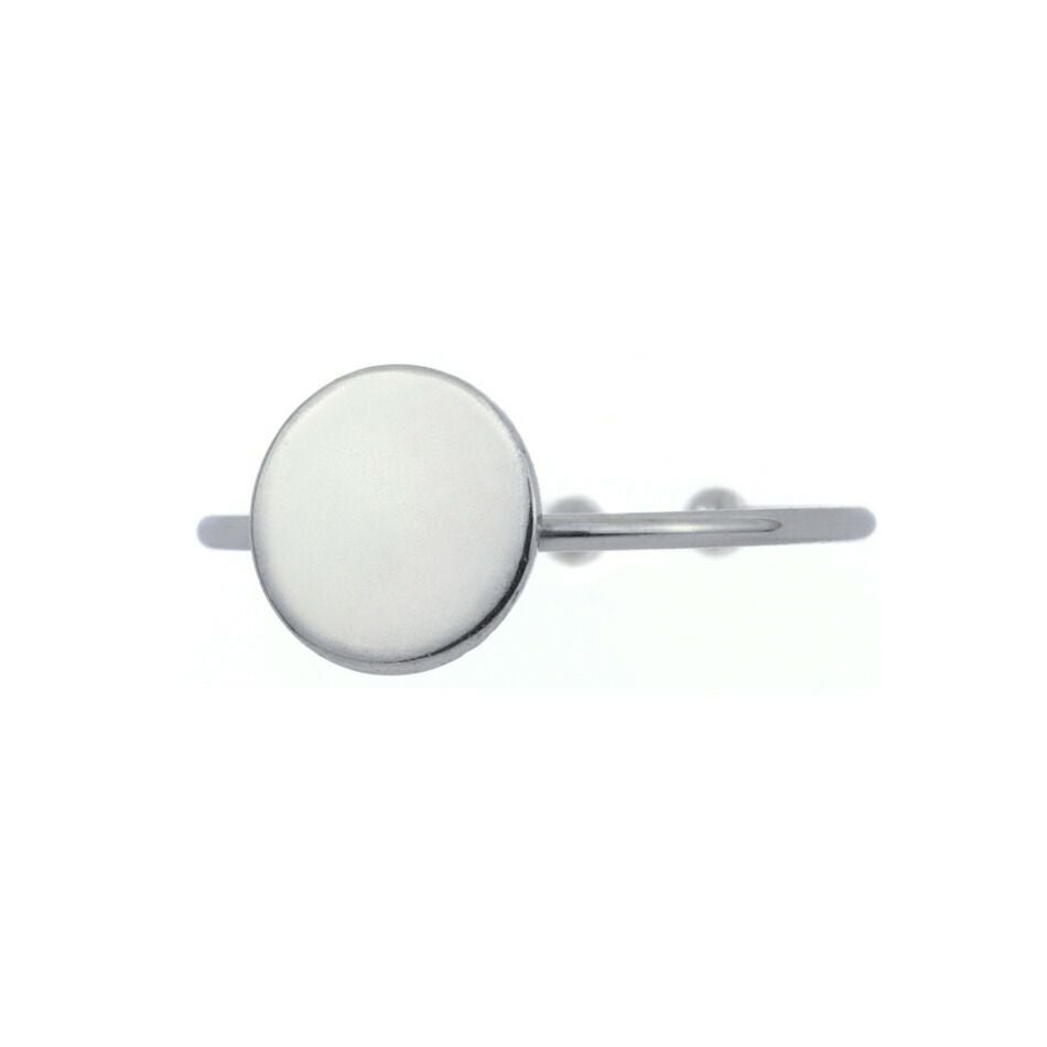 ［50個］サージカルステンレス丸皿8mm【リング台C】※約11号サイズ※［銀シルバー］指輪台座パーツ金属アレルギー対応