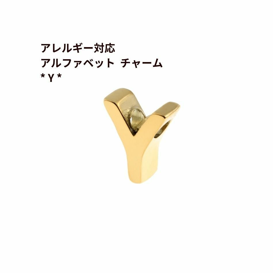 1個 ] ［ シンプル ］ アルファベット チャーム * S * [ ゴールド 金