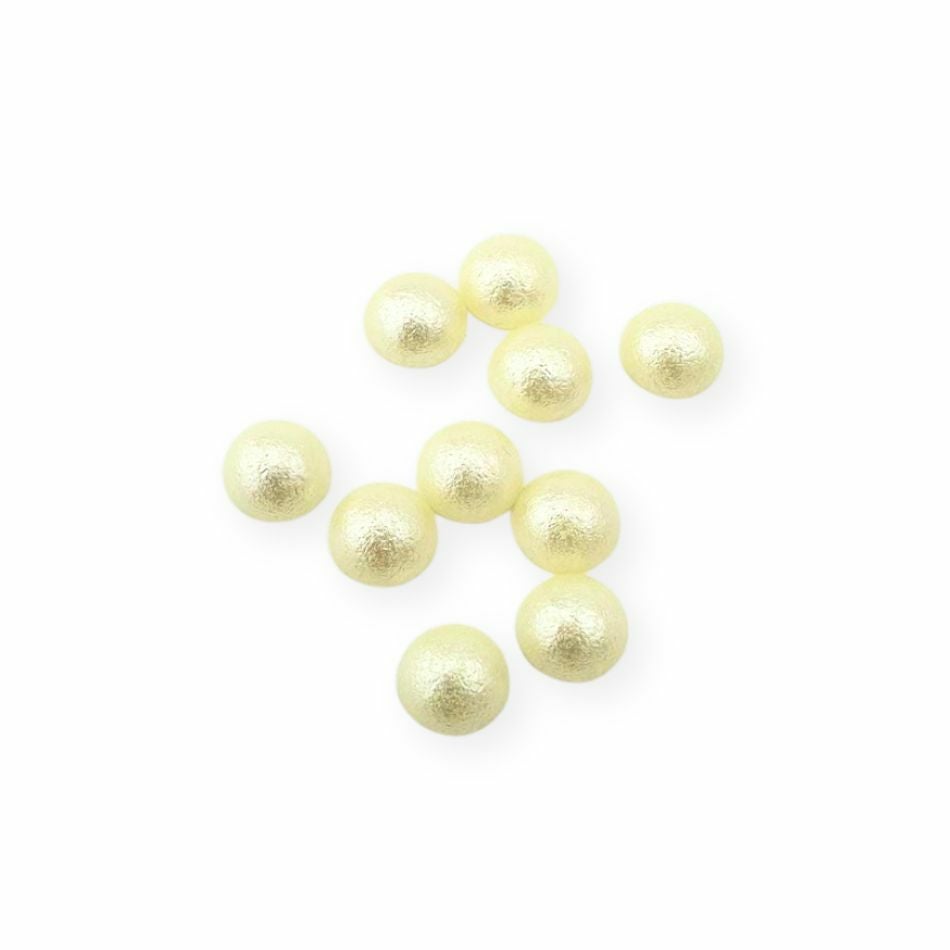 5個]樹脂 シュガーパール カボション 半円 6mm ［ クリーム ］ パーツ