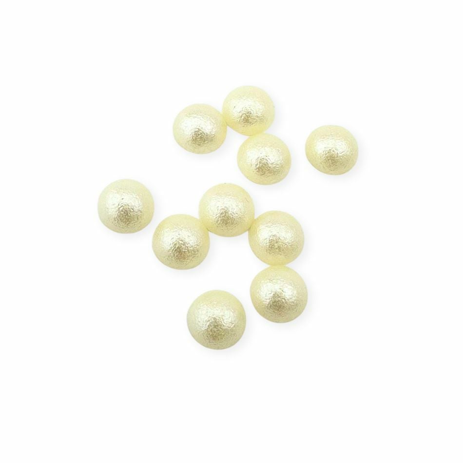 5個]樹脂 シュガーパール カボション 半円 8mm ［ クリーム ］ パーツ