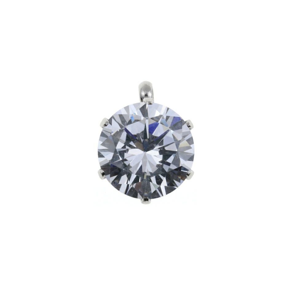 縦向き 台座 キュービックジルコニア 《 8mm 》 [  銀 シルバー  ] 