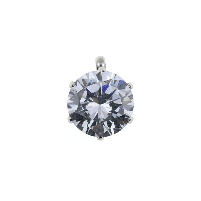 縦向き 台座 キュービックジルコニア 《 8mm 》 [  銀 シルバー  ] 