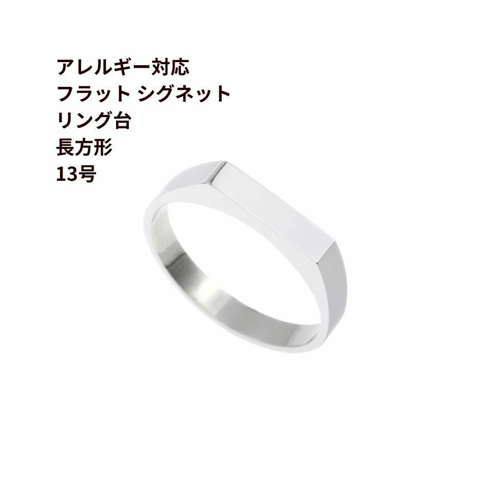 5個］サージカルステンレス フラット シグネット リング台 長方形 * 約