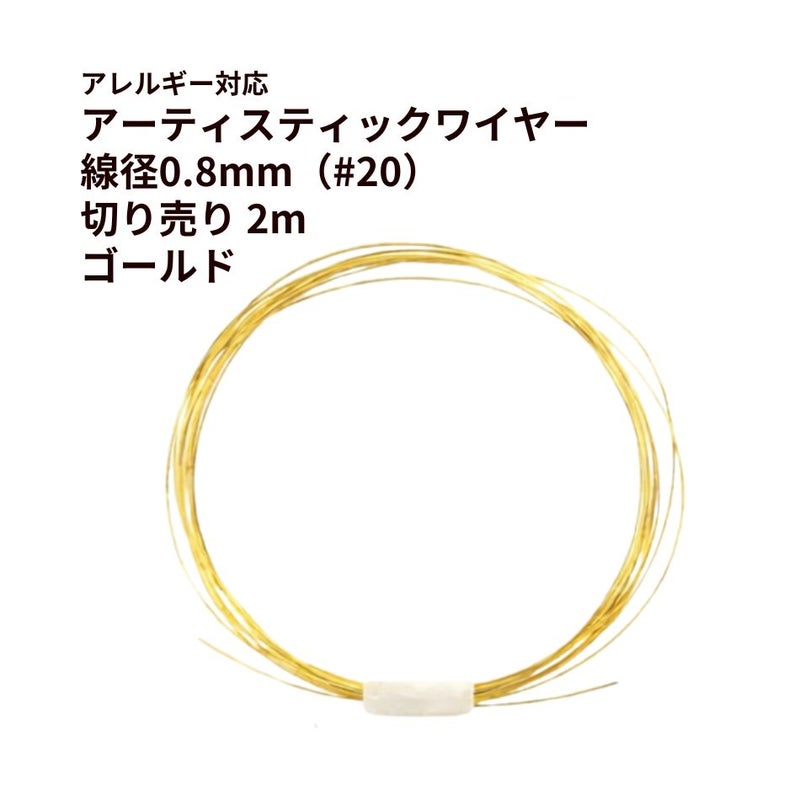 アーティスティックワイヤー 0.8mm #20 ゴールド サージカルステンレス パーツ 金属アレルギー対応