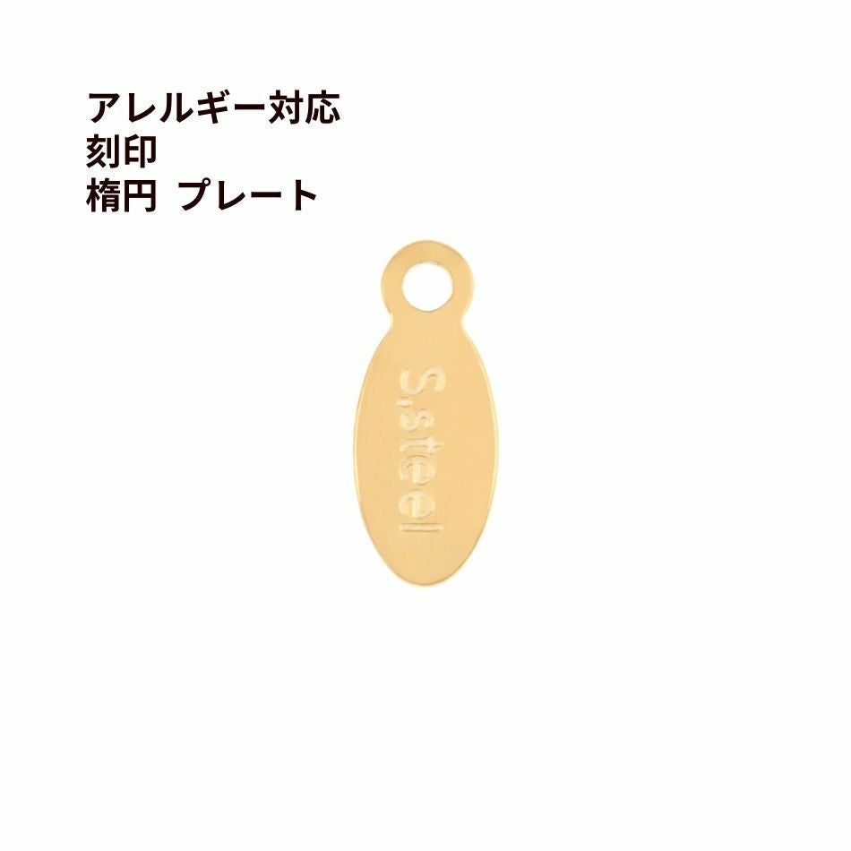 10個] 316 タグ プレート カン付き 楕円 10mm 刻印 ［ 銀 シルバー