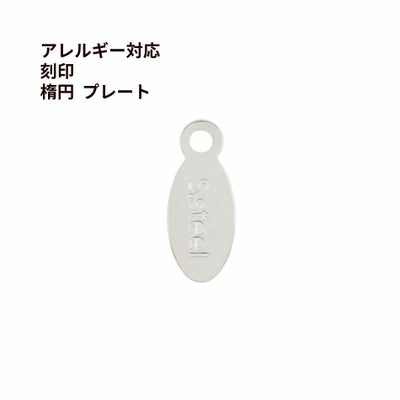 10個] 316 タグ プレート カン付き 楕円 10mm 刻印 ［ 銀 シルバー 