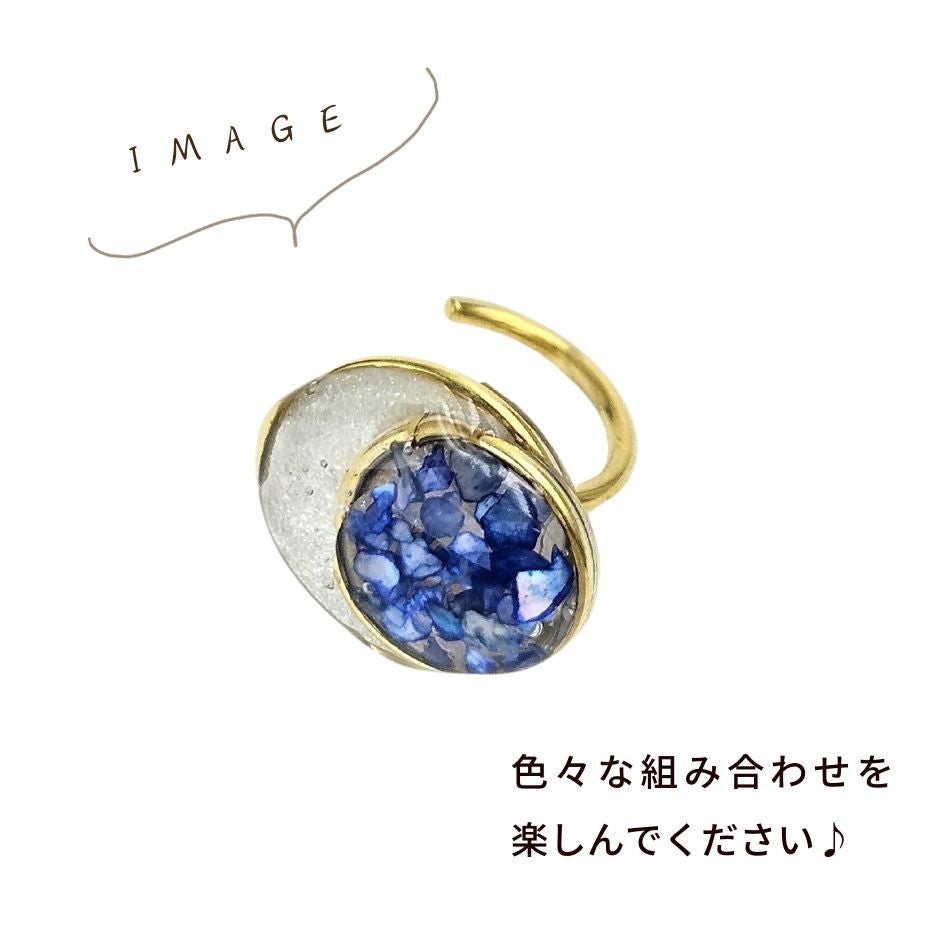 イヤーカフ 丸皿付き ゴールド 作品例