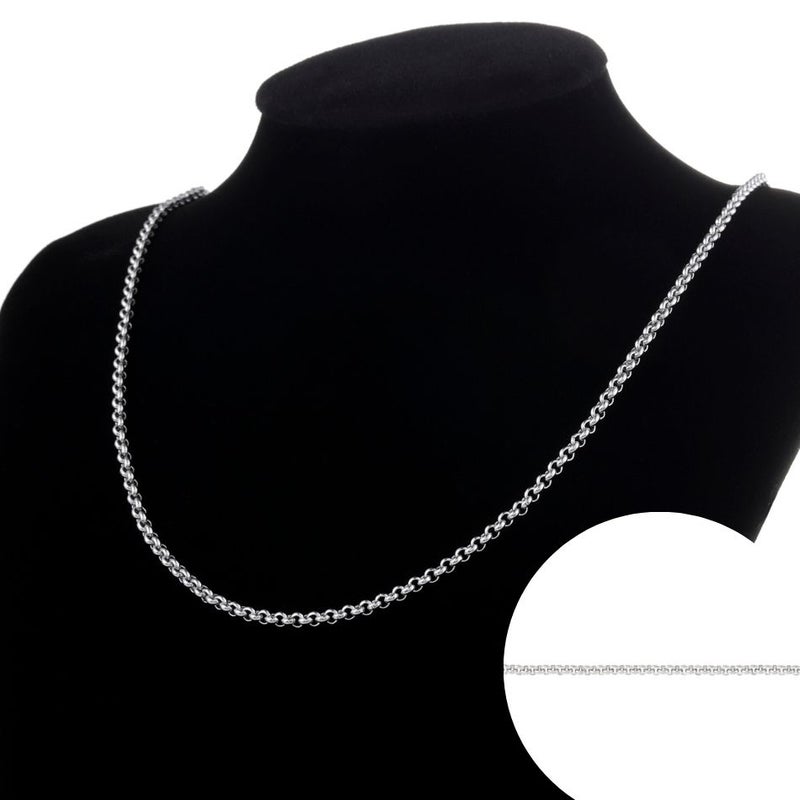 ロール チェーン 甲丸 シルバー サージカルステンレス パーツ 金属アレルギー対応