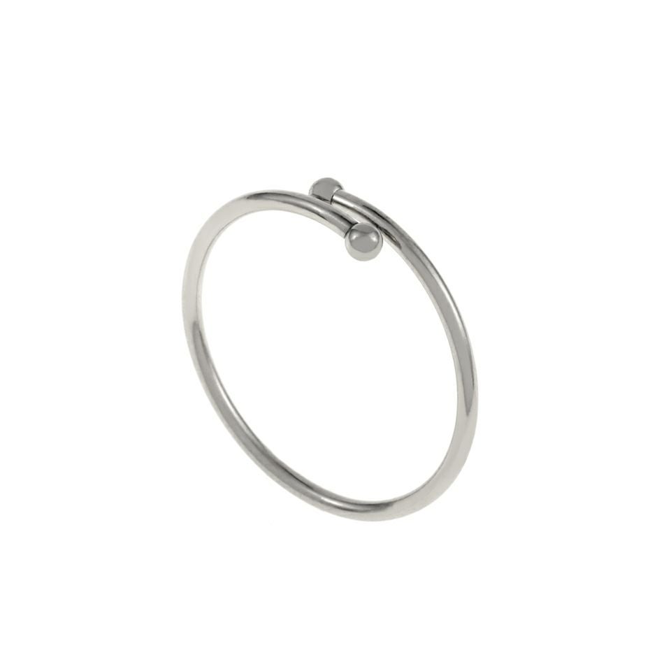 指輪 玉付き リング ≪ 2mm ≫ ［ 銀 シルバー ］ サージカル
