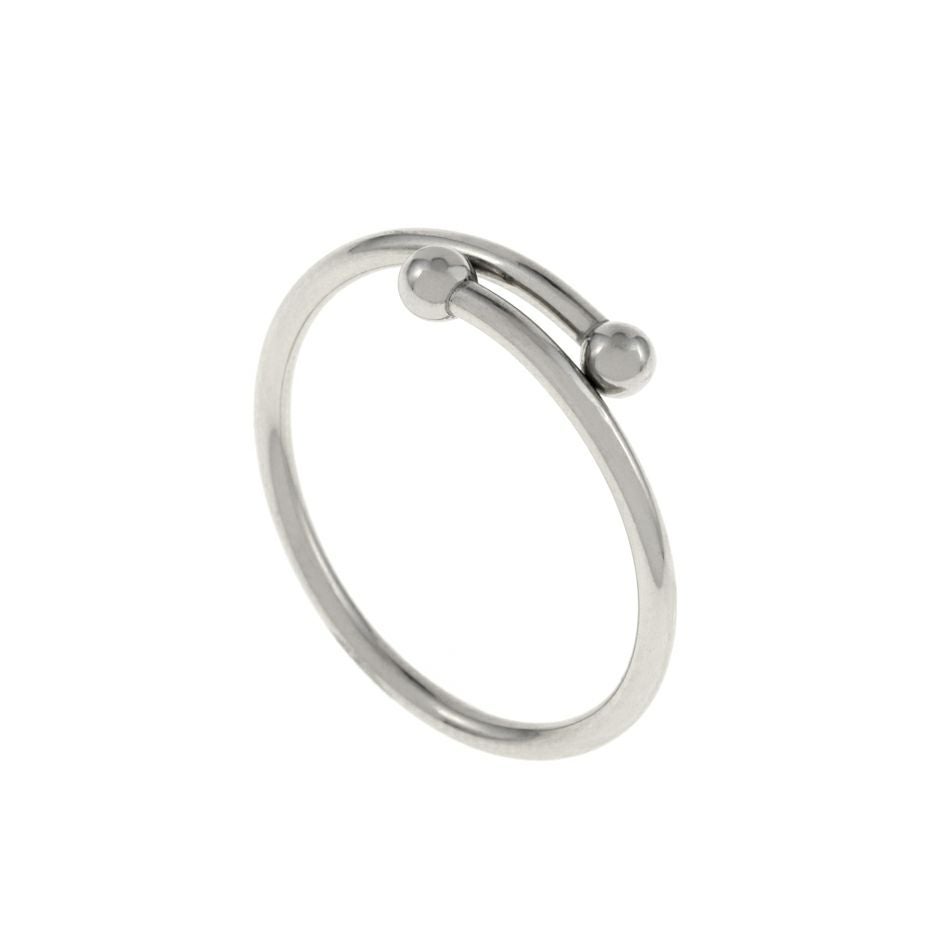指輪 玉付き リング ≪ 3mm ≫ ［ 銀 シルバー ］ サージカル