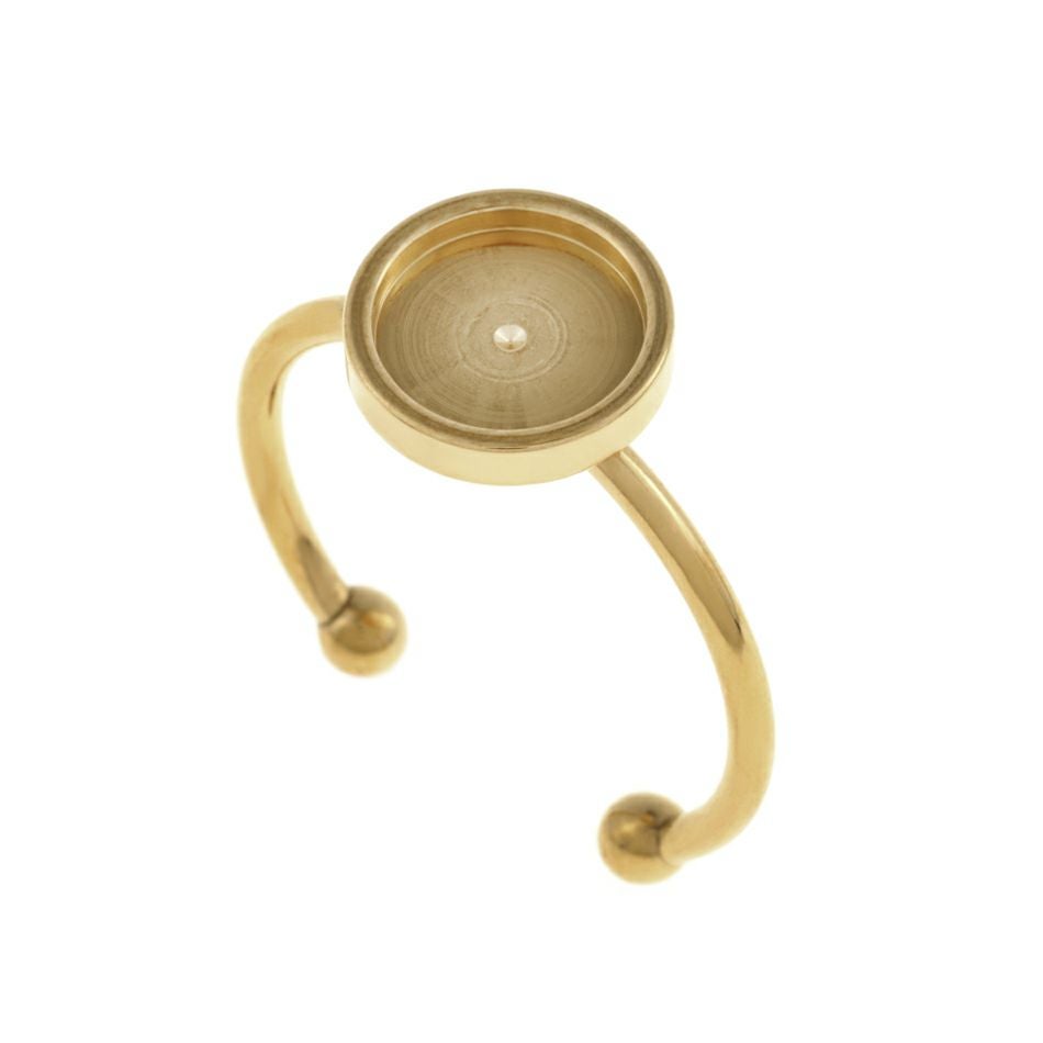 指輪台座 リング台 垂直 ミール皿付き * 8mm * ［ ゴールド 金