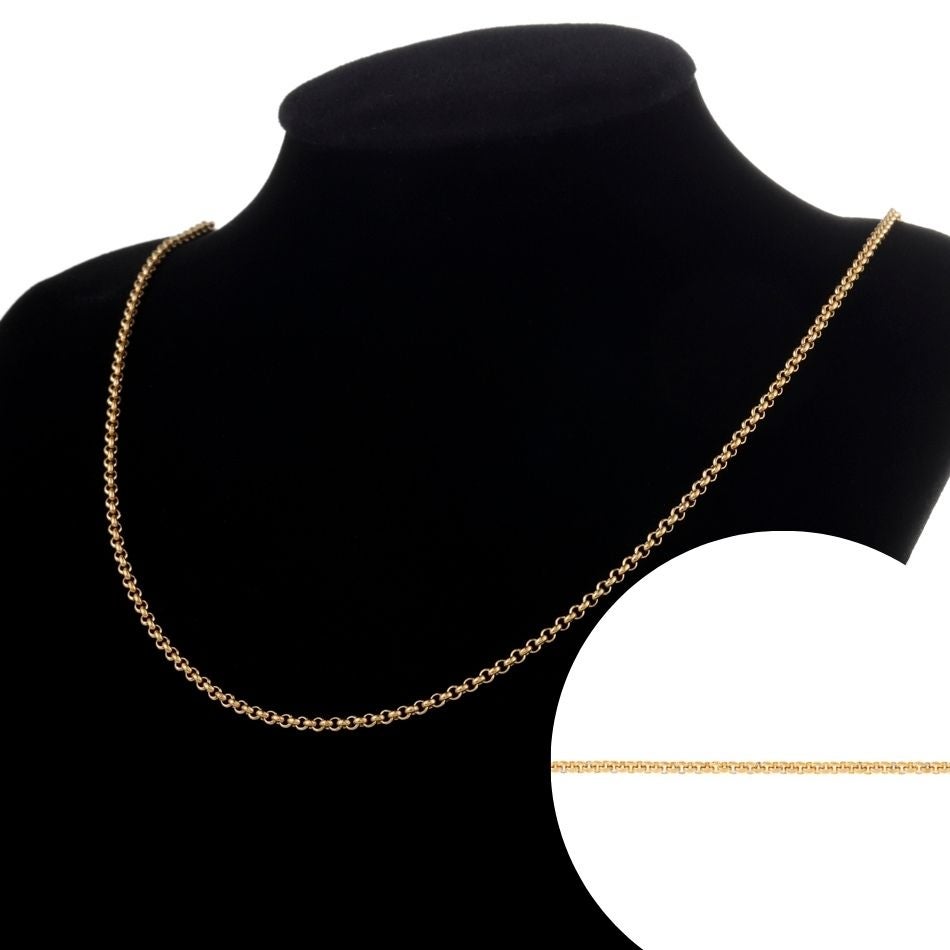 ロール チェーン 甲丸 ゴールド サージカルステンレス パーツ 金属アレルギー対応