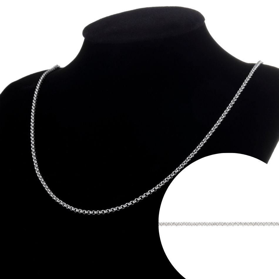 ロール チェーン 甲丸 シルバー サージカルステンレス パーツ 金属アレルギー対応