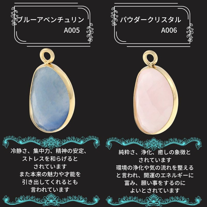 天然石 ペンダント トップ 多面カット 14×10mm ブルーアベンチュリン パウダークリスタル 詳細