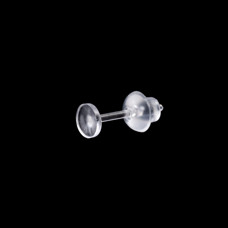 樹脂丸皿 ≪ 4mm ≫ ピアス キャッチ付き 